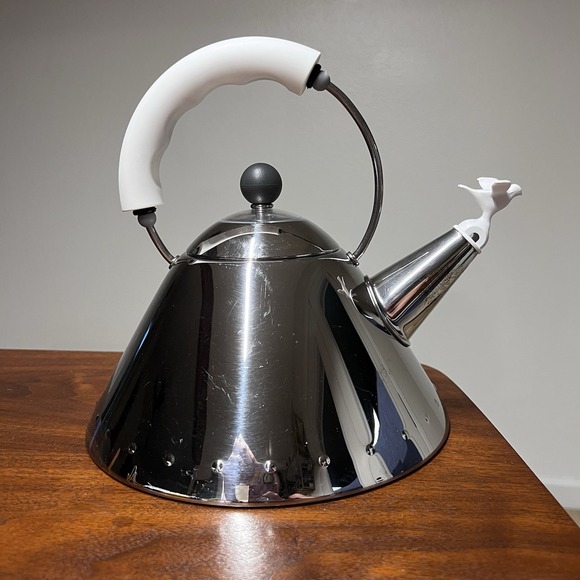 Alessi Other - Alessi Michael Graves 9039 Induction Hob Kettle Bird Whistle White MCM Retro